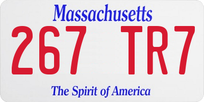 MA license plate 267TR7
