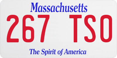 MA license plate 267TS0