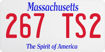 MA license plate 267TS2