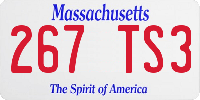MA license plate 267TS3