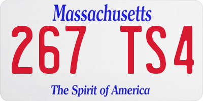 MA license plate 267TS4