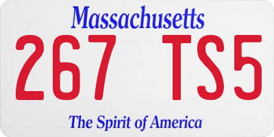MA license plate 267TS5