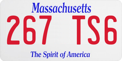 MA license plate 267TS6