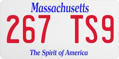 MA license plate 267TS9