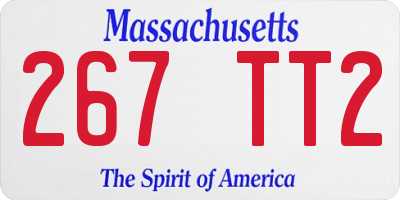 MA license plate 267TT2