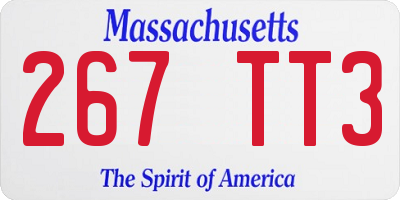 MA license plate 267TT3