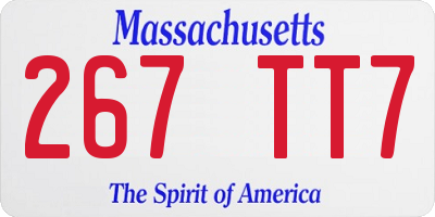 MA license plate 267TT7