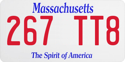 MA license plate 267TT8