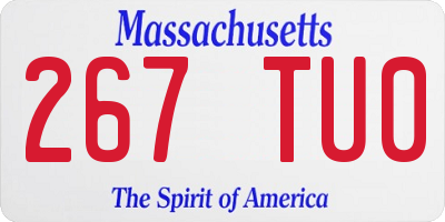 MA license plate 267TU0
