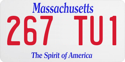 MA license plate 267TU1
