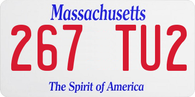 MA license plate 267TU2
