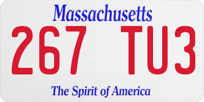 MA license plate 267TU3