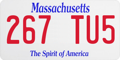MA license plate 267TU5