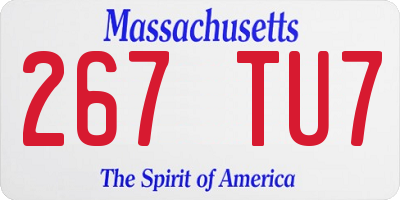 MA license plate 267TU7