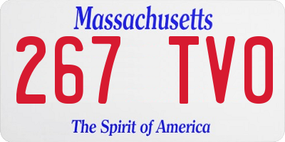 MA license plate 267TV0