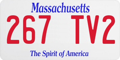 MA license plate 267TV2