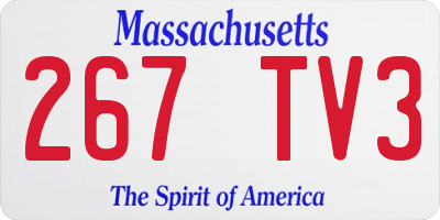MA license plate 267TV3