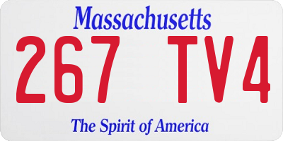 MA license plate 267TV4