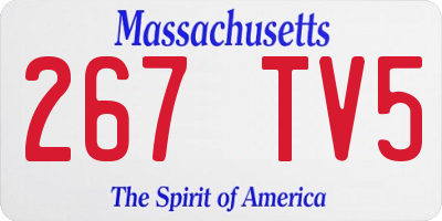 MA license plate 267TV5