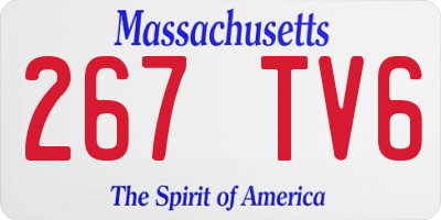 MA license plate 267TV6
