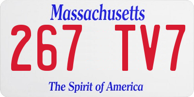 MA license plate 267TV7