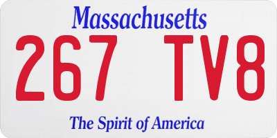 MA license plate 267TV8
