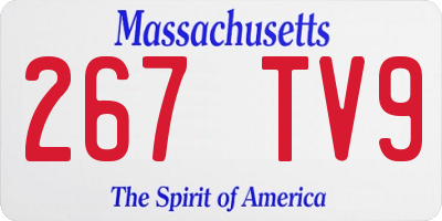 MA license plate 267TV9