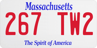 MA license plate 267TW2