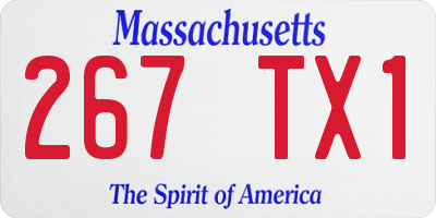 MA license plate 267TX1