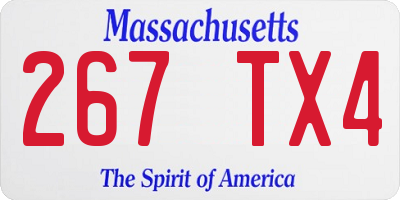 MA license plate 267TX4