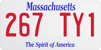 MA license plate 267TY1