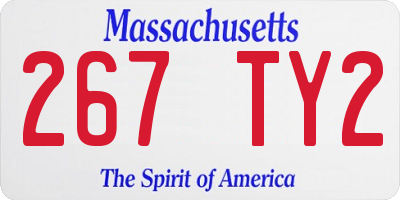MA license plate 267TY2