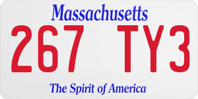 MA license plate 267TY3