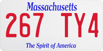 MA license plate 267TY4