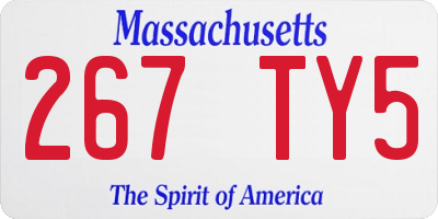 MA license plate 267TY5