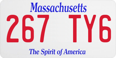 MA license plate 267TY6