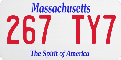 MA license plate 267TY7