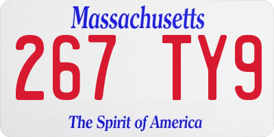 MA license plate 267TY9