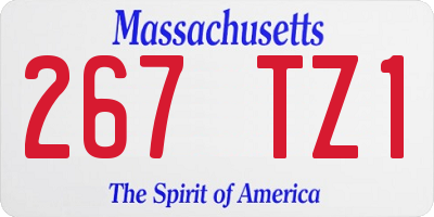MA license plate 267TZ1