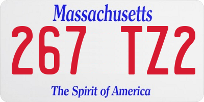 MA license plate 267TZ2