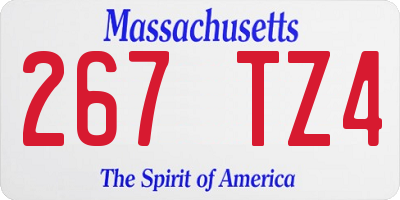 MA license plate 267TZ4