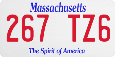MA license plate 267TZ6