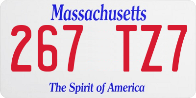 MA license plate 267TZ7