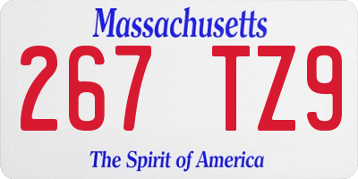 MA license plate 267TZ9
