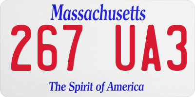 MA license plate 267UA3