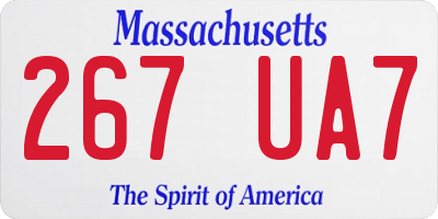 MA license plate 267UA7