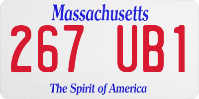 MA license plate 267UB1