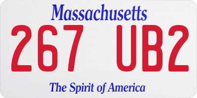 MA license plate 267UB2