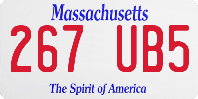 MA license plate 267UB5