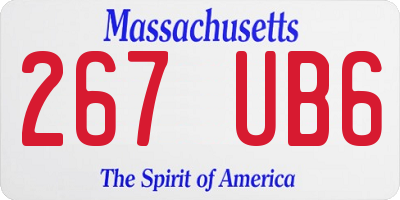 MA license plate 267UB6
